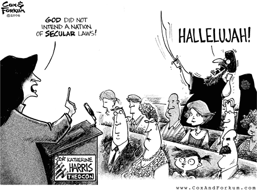 "Gott wollte keine Nation auf Basis säkularer Gesetze!" - "Halleluja!"