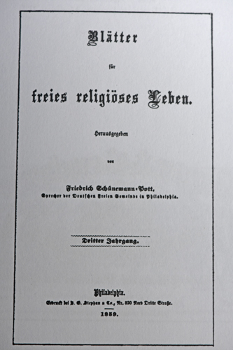 Die "Blätter für freies religiöses Leben"