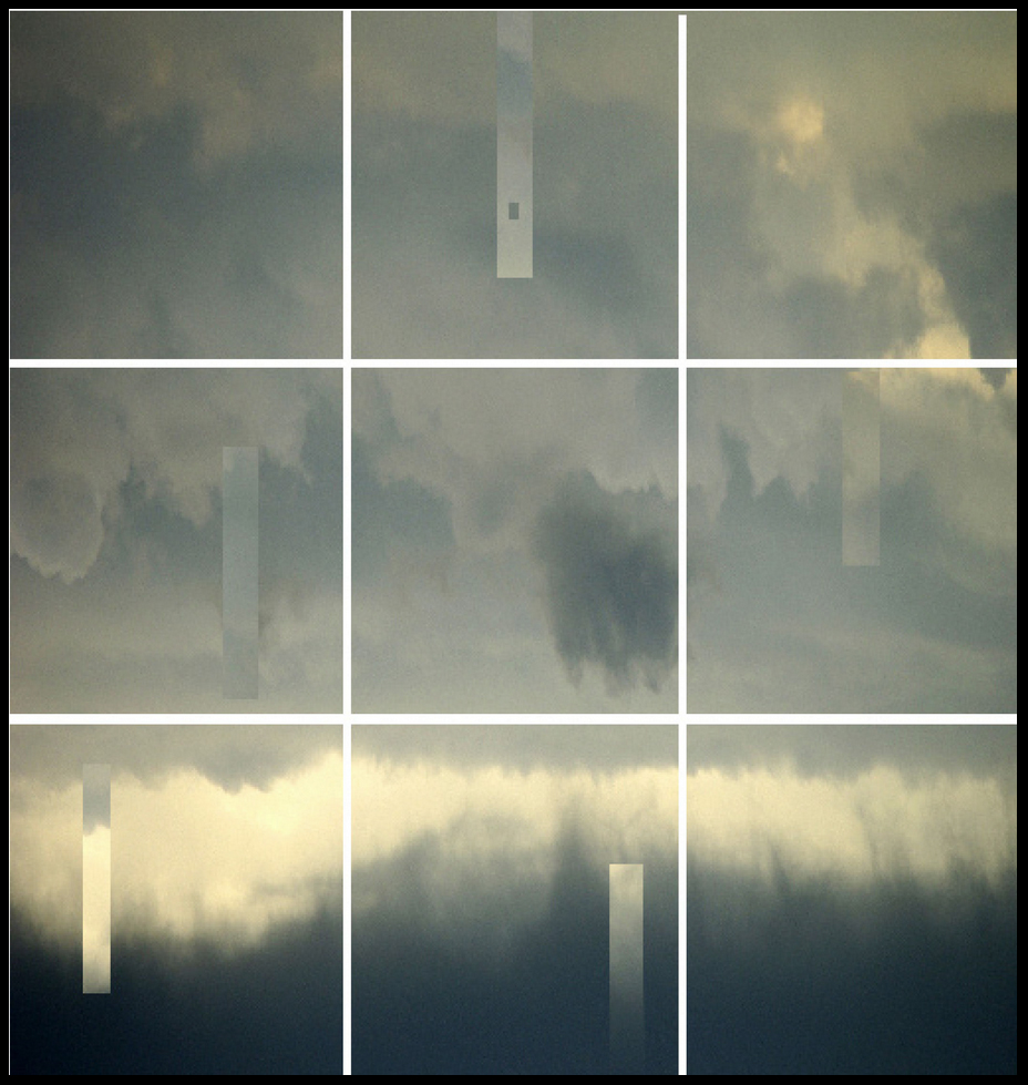 Eines der nominierten Werke: "911" von Rene DeBrues Fotoprints, Collage, Kunstharz, MDF Platte, 100 x 100 cm