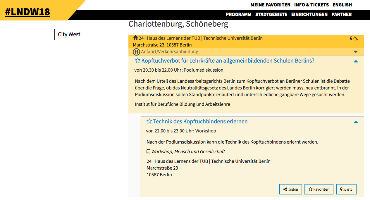 Screenshot der Veranstaltungsankündigung (https://tinyurl.com/yazadohn)