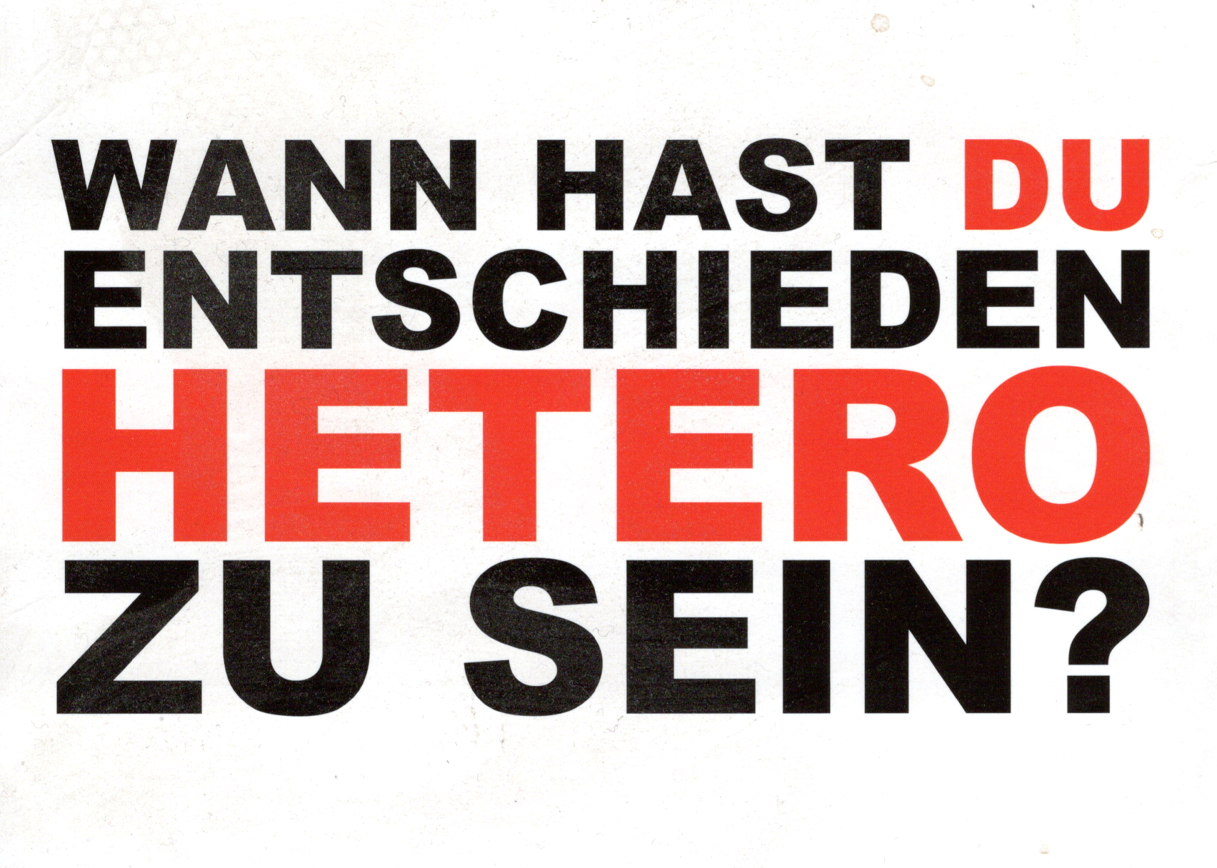 Postkarte von enough is enough aus dem Jahr 2014, die leider nichts an Aktualität eingebüßt hat.
