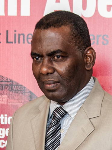 Biram Dah Abeid 2013. Der Träger des UN-Menschenrechtspreises wurde oft verhaftet. Insgesamt verbrachte er mehrere Jahre aufgrund seines Engagements im Gefängnis. Foto von Flickr/Frontline Defenders| Lizenz: CC BY-NC 2.0