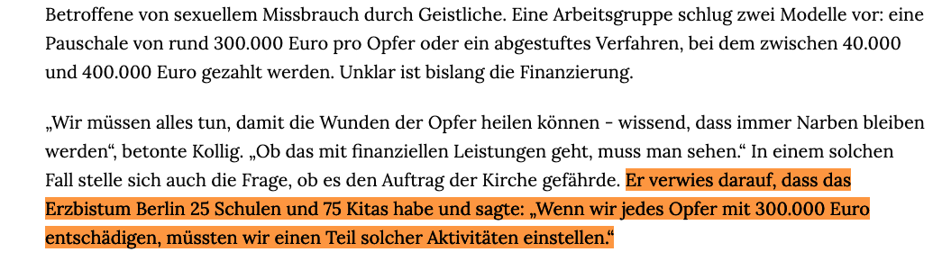 Screenshot aus einem Artikel in "kirche-und-leben"