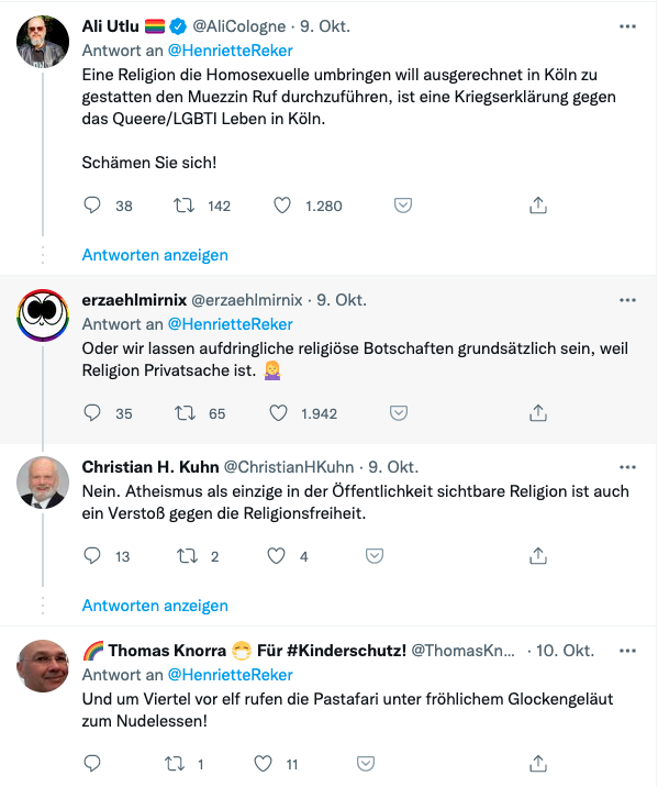Reaktionen bei Twitter auf den&nbsp;Tweet der Kölner Oberbürgermeisterin