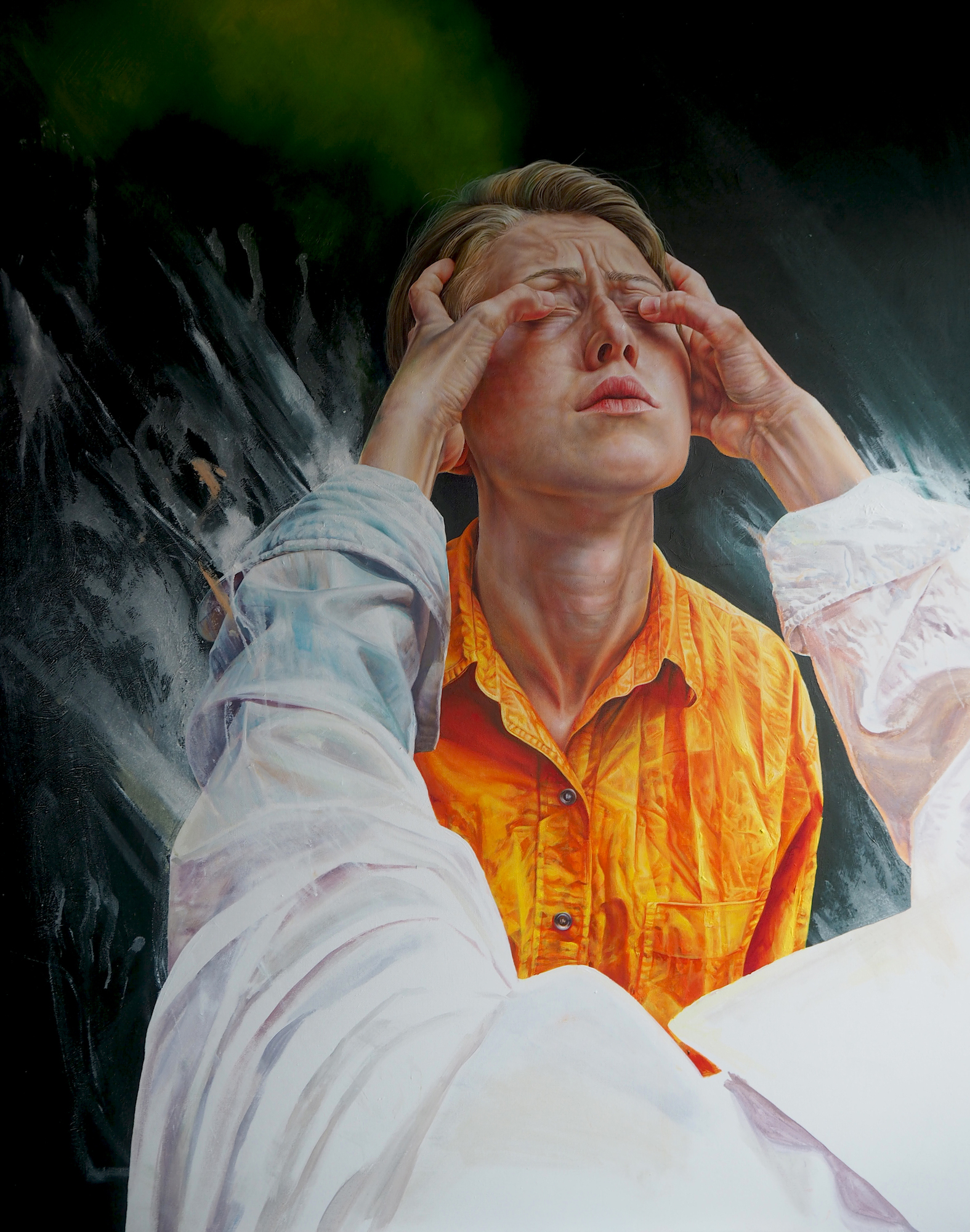 Lillien Grupe, Wir glauben (nicht), Acryl und Ölfarbe auf Nessel, 110 x 90 cm, Fotorechte: Grupe