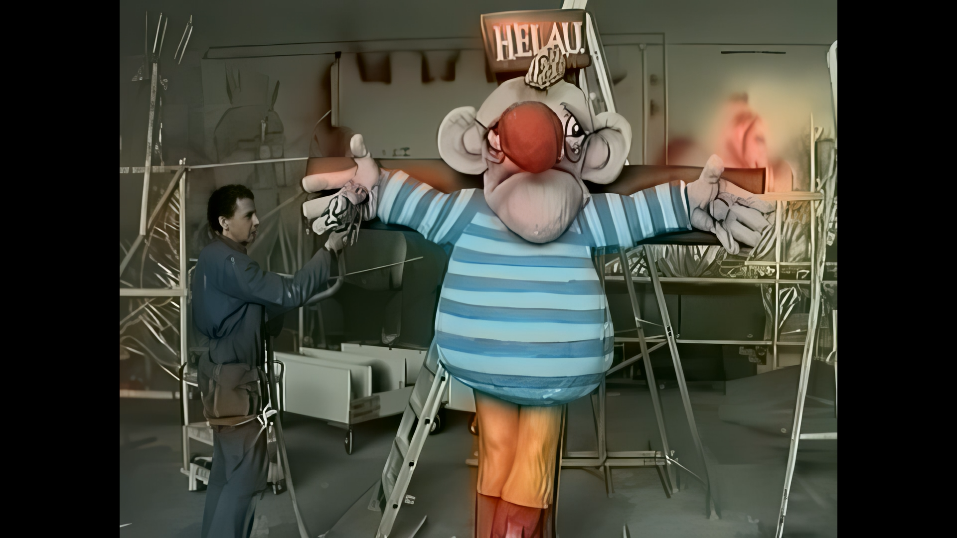 Jacques Tilly bei der Arbeit an einer der Wagen-Figuren, Foto: © Ricarda Hinz