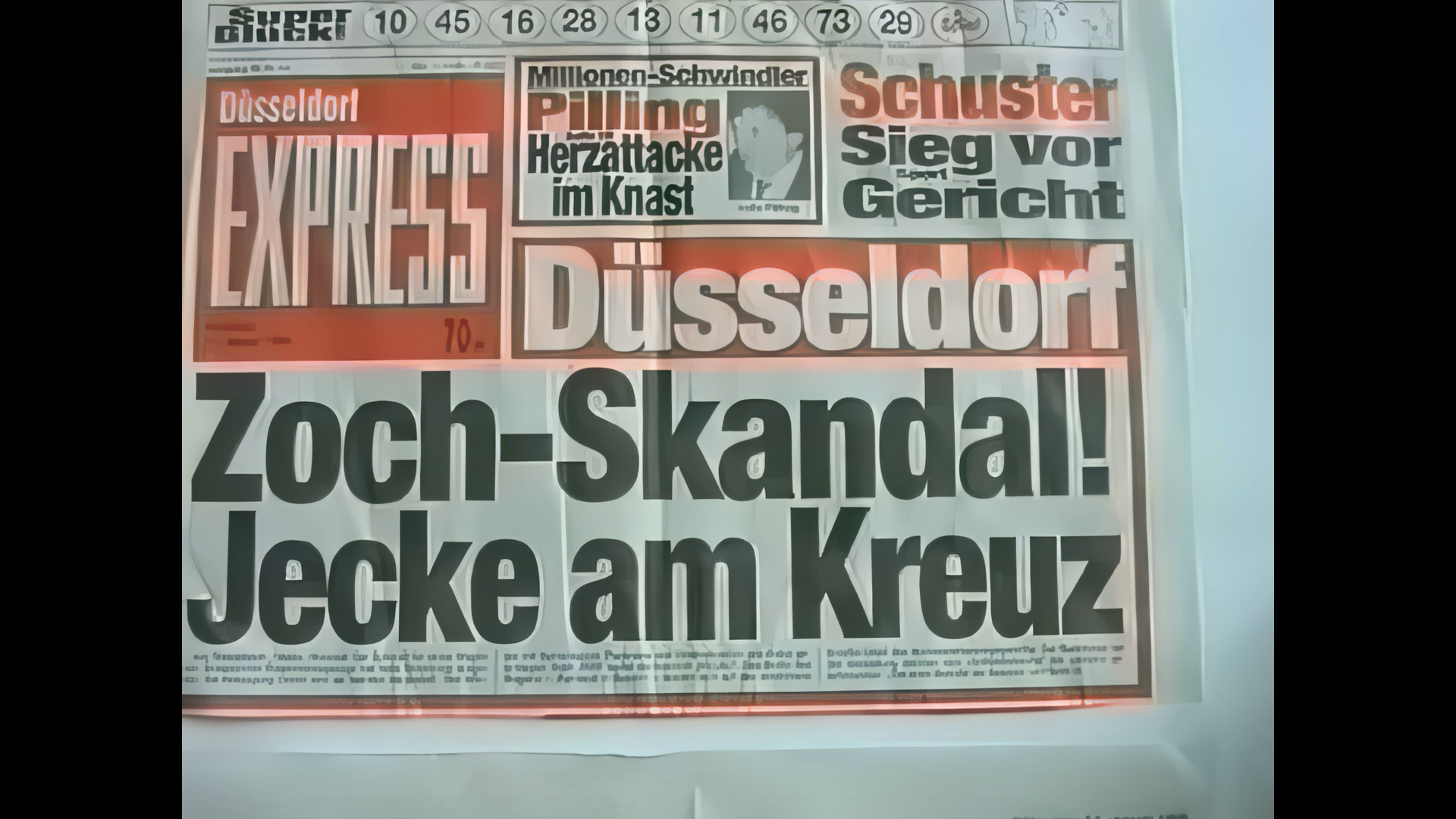 Der Skandal schaffte es damals auf die Titelseite des Düsseldorfer Express, Foto: © Ricarda Hinz