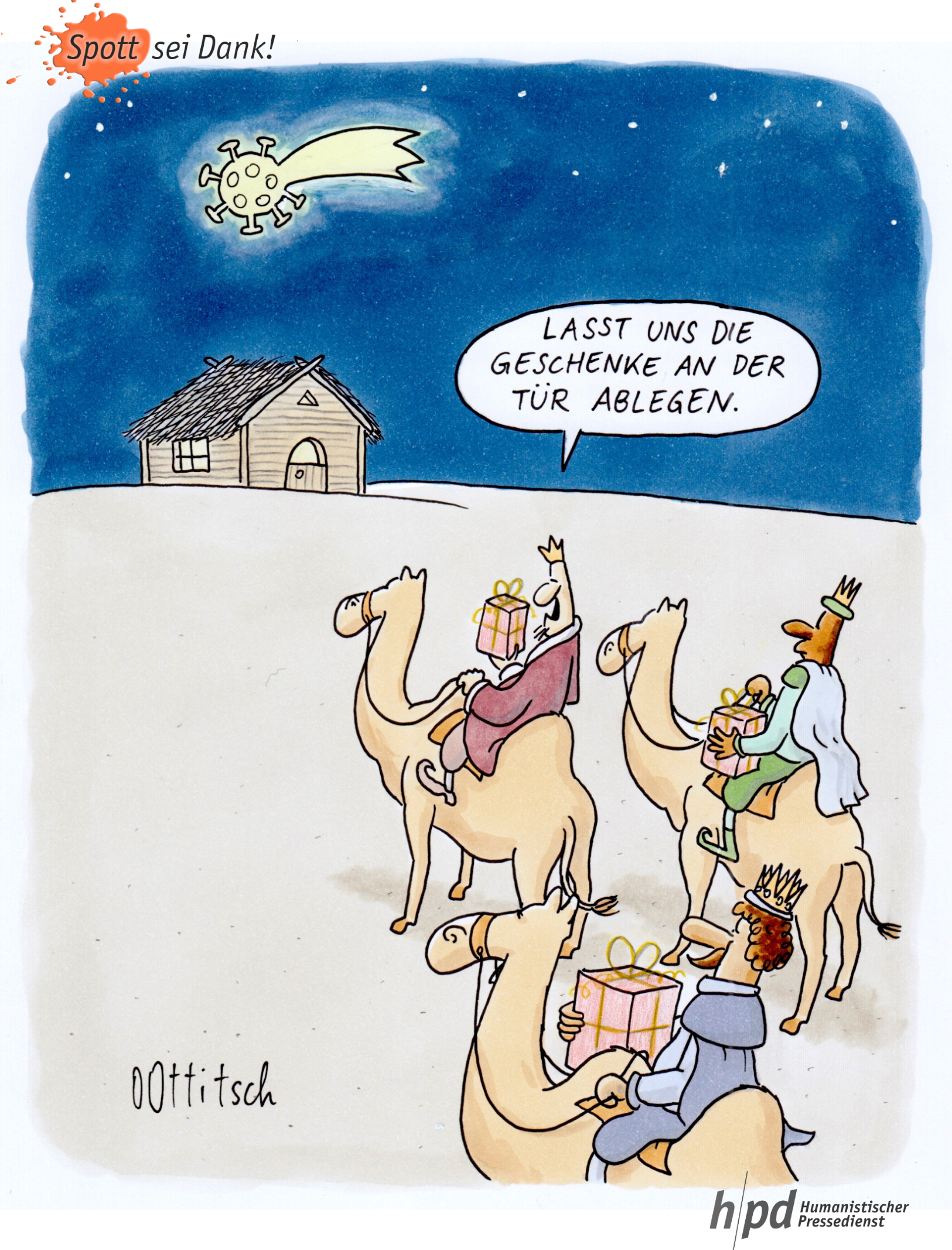 Kontaktlose Geschenkübergabe in Omikron-Zeiten, präsentiert von Oliver Ottitsch.