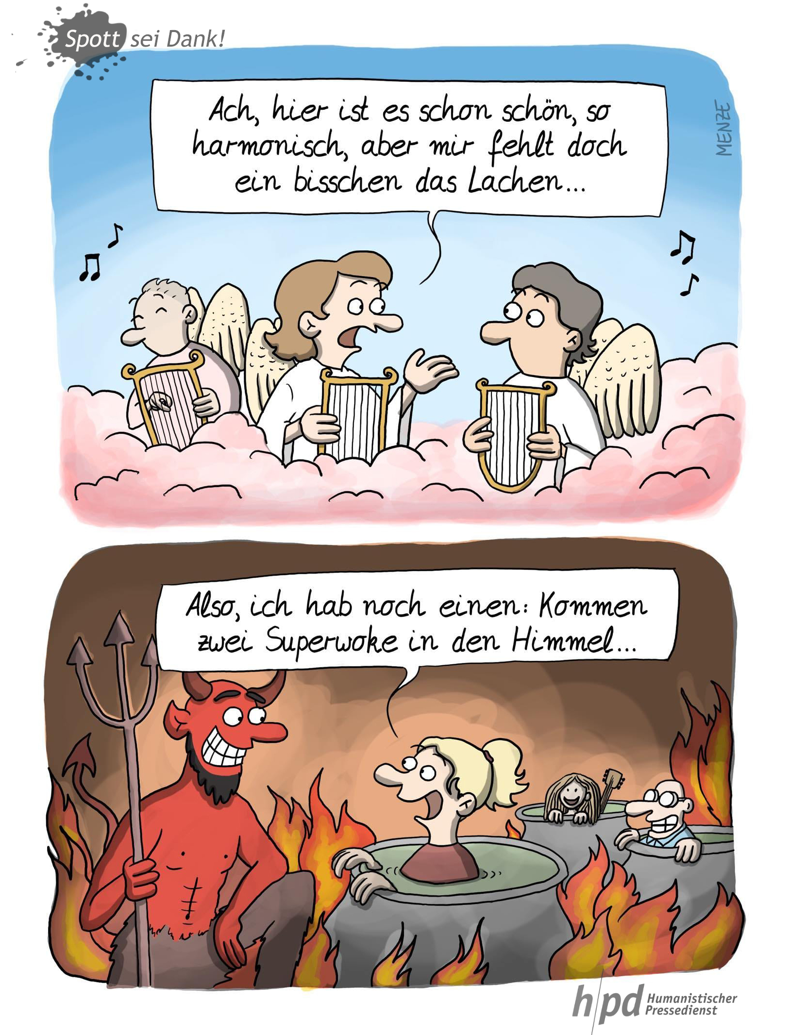 Nadia Menze über himmlischen und höllischen Humor.