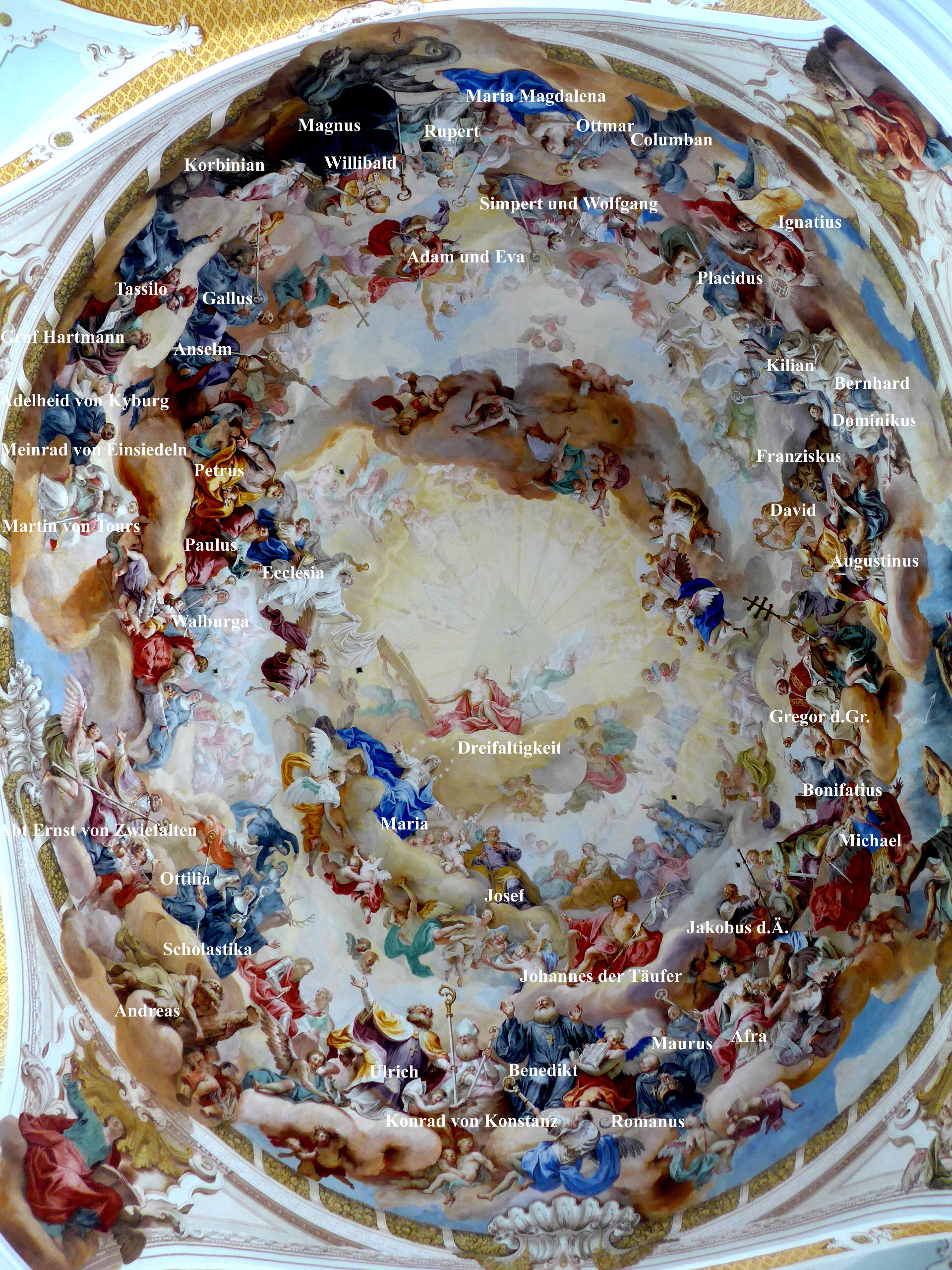 Heiligenbild in der Abteikirche Neresheim, gemalt 1770-1775 von Martin Knoller
