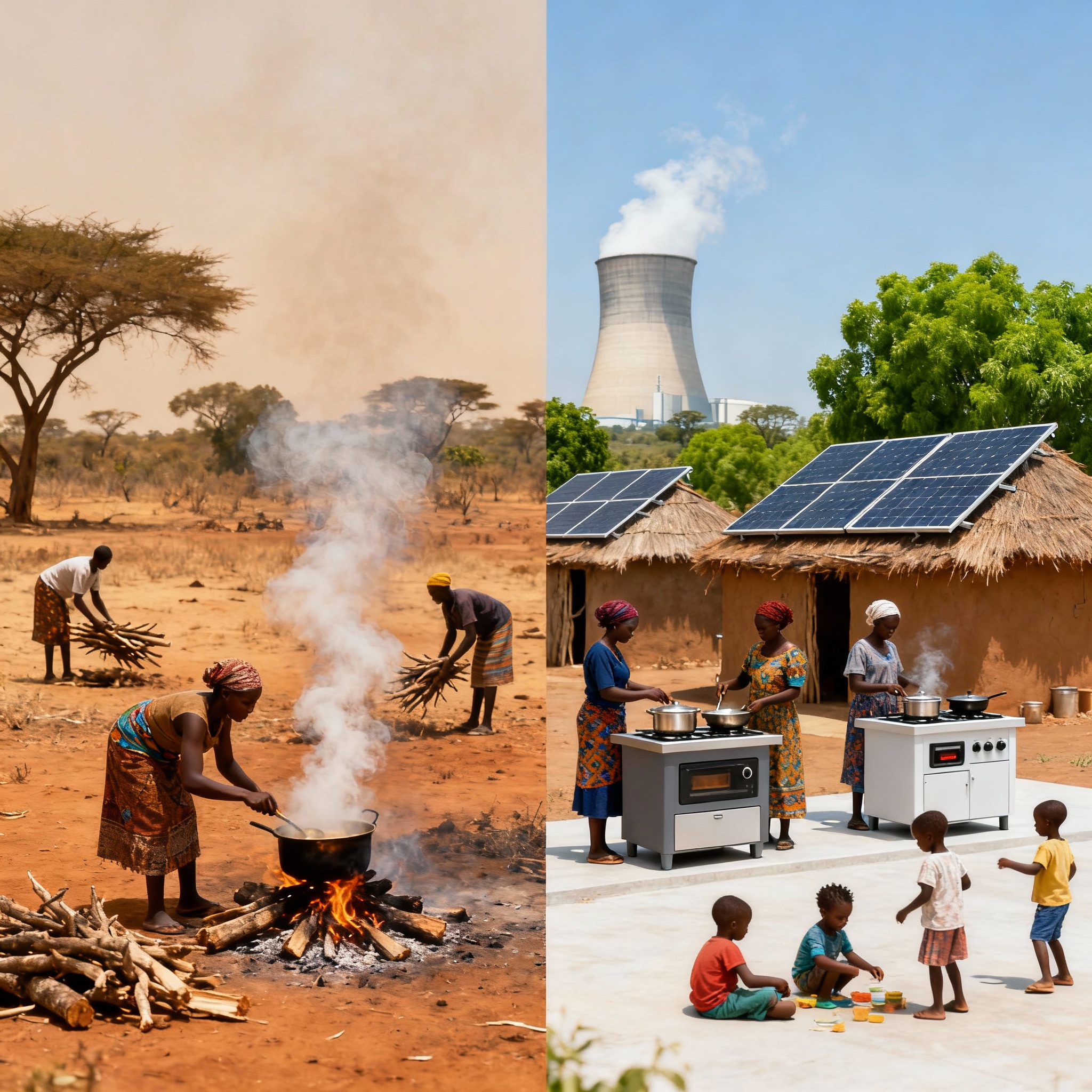Kochen mit Biomasse versus saubere Energie