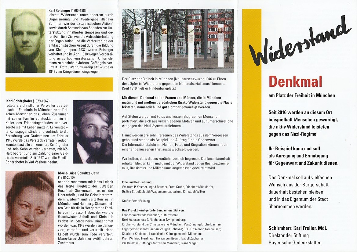 Faltblatt zum Denkmal