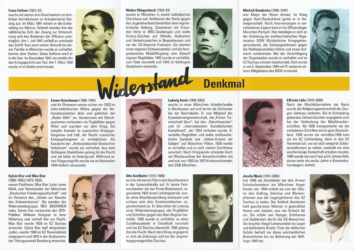 Faltblatt zum Denkmal
