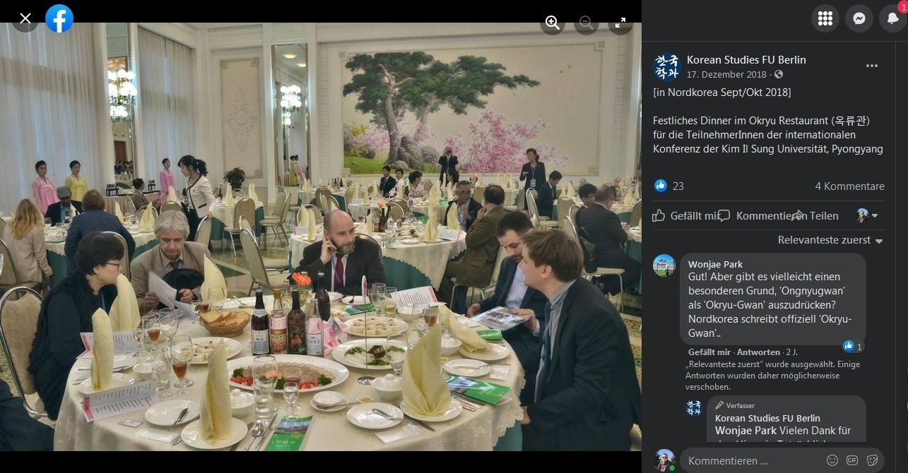 Facebook-Post des Instituts für Koreastudien der FU Berlin