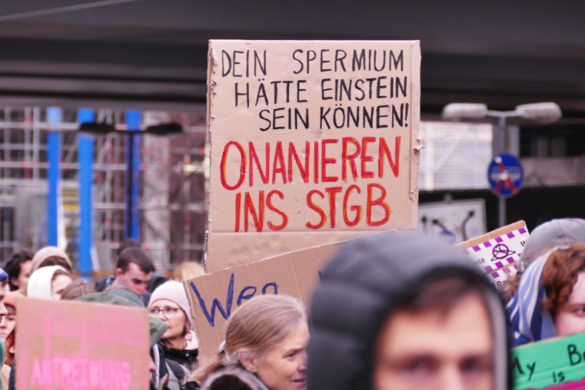 Schild auf der Demonstration in Berlin