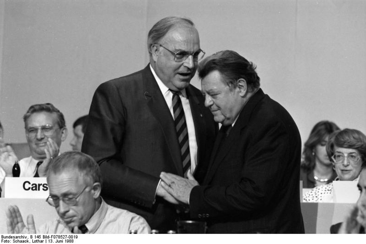 Kohl und Strauß am 13. Juni 1988 auf dem CDU-Bundesparteitag