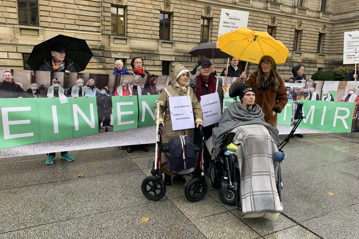 Demonstration vor dem Bundesverwaltungsgericht