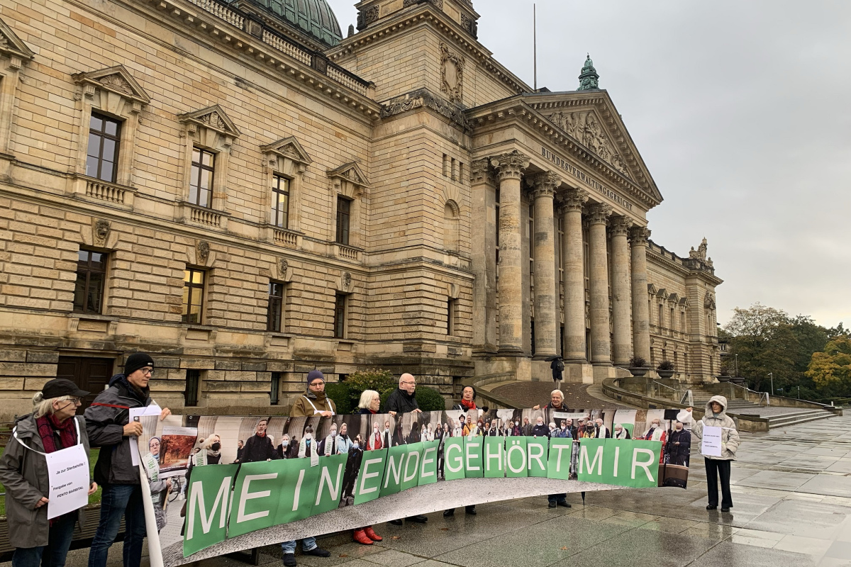 Demonstration vor dem Bundesverwaltungsgericht
