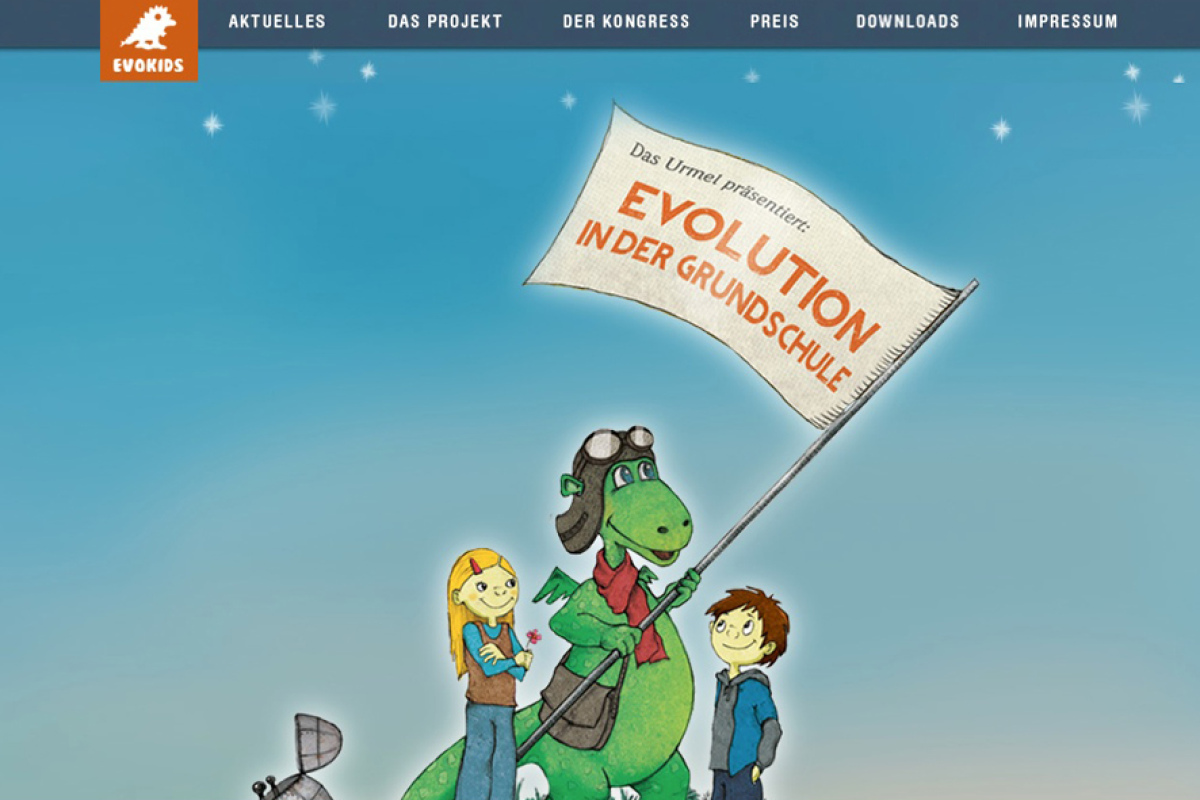 Screenshot der Evokids-Seite