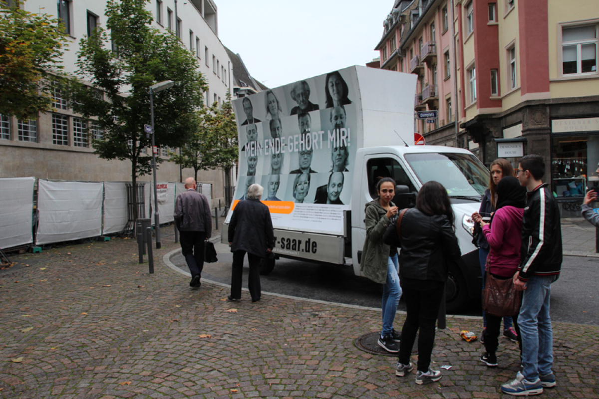Kampagnen-Car in Frankfurt/M.