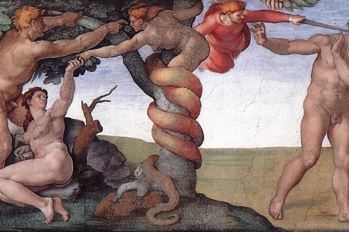 Michelangelo: Sündenfall und Vertreibung aus dem Paradies in der Sixtinischen Kapelle, 1508–12