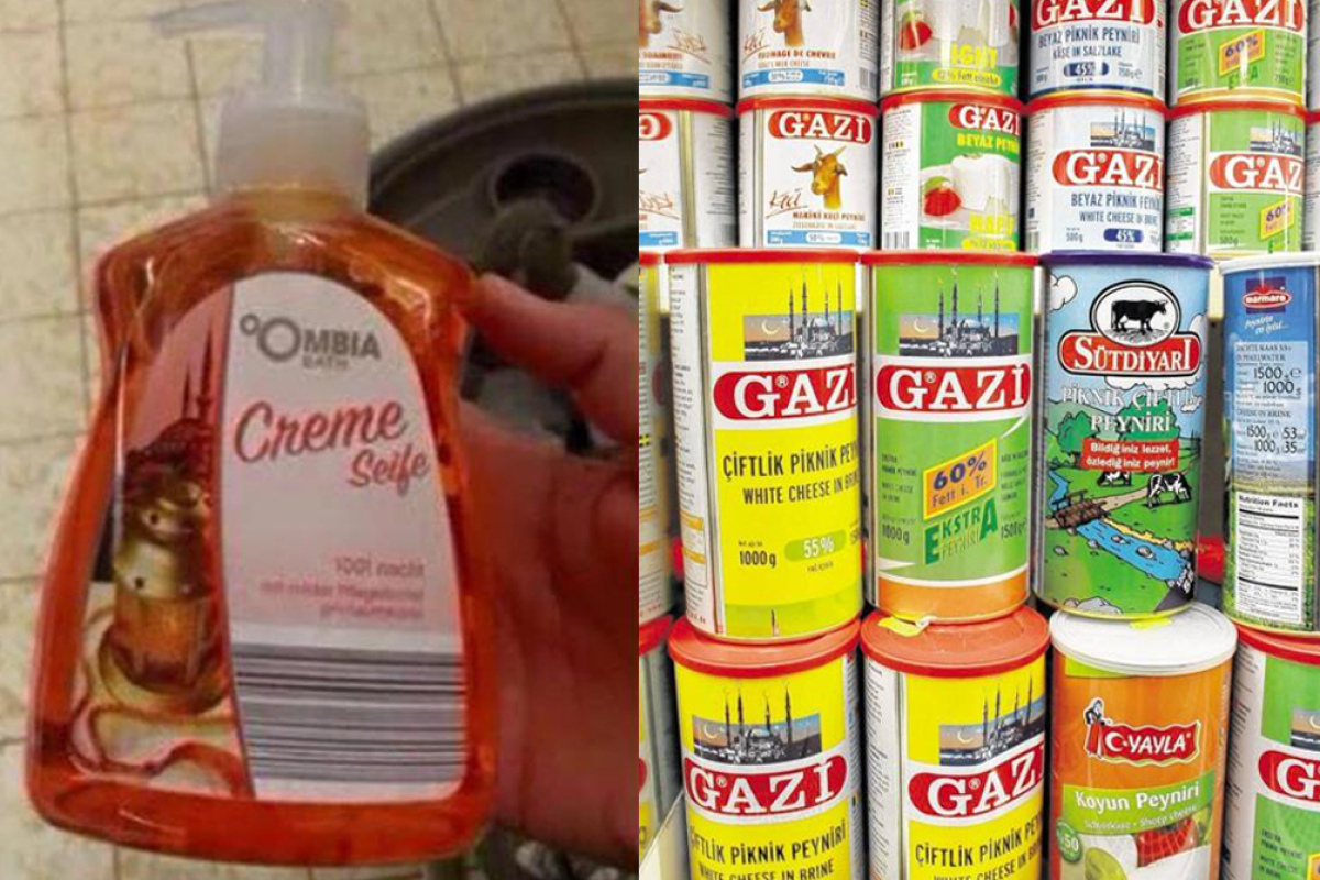 links: die Seife; rechts: Käse von Gazi
