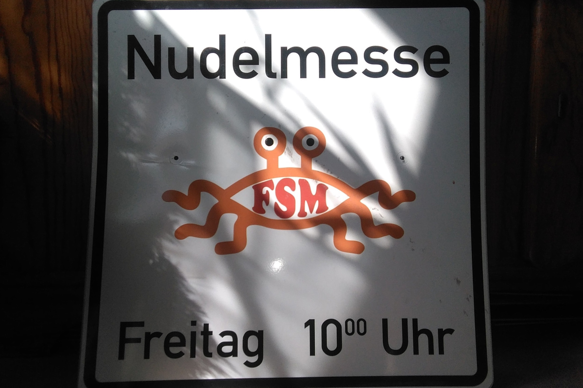 Nudelmessehinweisschild