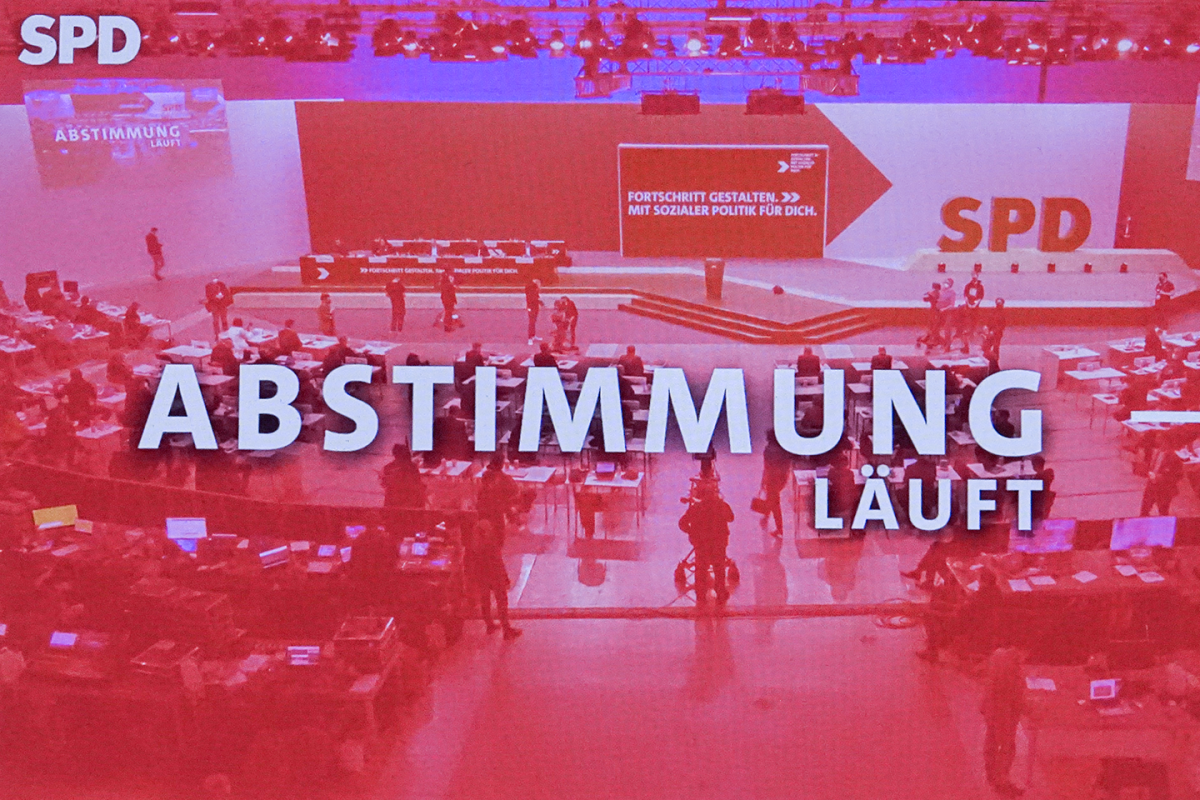 Online-Abstimmung auf dem SPD-Bundesparteitag am vergangenen Wochenende