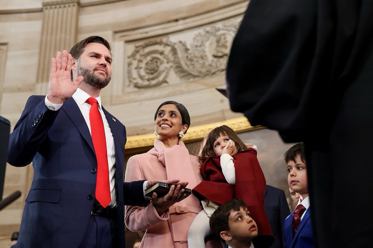 JD Vance bei seiner Vereidigung als Vizepräsident